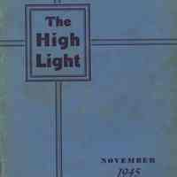 The High Light. Volume XXVI, number 1. November, 1945. Demarest High School, Hoboken.