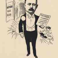 Caricature of George H. Steljes, [Hoboken, n.d., ca. 1907-1916]. From album, "Just for Fun"; archives catalogue 2005.018.0001.