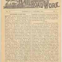 Our Rail Road Work. Vol. I, No. 1, Oct. 1890. Published by the Rail Road Dept., Y.M.C.A., Hoboken, N.J.