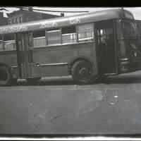 B+W photo of Downtown Bus Co. no. 423, route 5 Hoboken-Weehawken, n.p., n.d., ca.1945-1950.