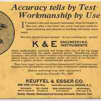 Blotter, ink: Keuffel & Esser Co, N.Y. & Hoboken, April 1924.