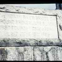 Color slide of the cornerstone for the North River Bridge.