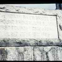 Color slide of the cornerstone for the North River Bridge.