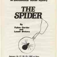 Poster: The Spider. The Hoboken Civic Theatre. January 1982.