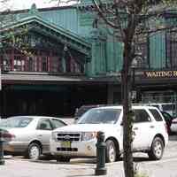 Color photos, 13, of Warrington Plaza signs, plaque & exterior of Hoboken Terminal, Hoboken, Apr. 14, 2012.