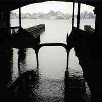 Color photos, 2, of former ferry slips at Hoboken Terminal, Hoboken, Fall 1997.