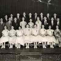 Black-and-white group photo of Class of 1954, Wallace Grammar School, Hoboken,