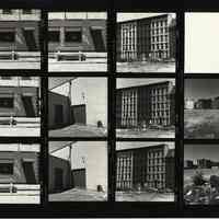 B+W negative contact sheet of images of Hoboken taken by John Conn. no date, [1976].