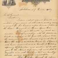 Letter of veto from Mayor Edwin J. Kerr, Hoboken, to City Council re $500 donation for erection of Soldiers Monument in Hudson Square Park, Nov. 23, 1887.