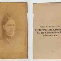 Carte-de-visite by Hoboken photographer George W. Kitchell, n.d., ca. 1879-1885.