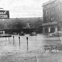 B+W photo of Hudson Place flooded in 1950, Hoboken, Nov. 25, 1950.