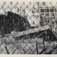 B+W photo of lot with debris on Jefferson Street for De Gennaro Transportation Inc., Hoboken, no date, ca. 1970-1975.