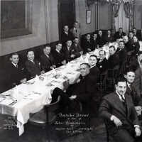          B+W panoramic photo of Bachelor Dinner of John Hildemann, Meyer's Hotel, Hoboken, Oct. 21, 1941. picture number 3
   