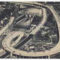 Postcard: Lincoln Tunnel N.J. Approach. Courtesy Port of New York Authority. N.d., ca. 1945-1954.