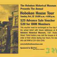Ticket voucher for Hoboken Historical Museum Annual Hoboken House Tour, Sunday, October 22, [2006].