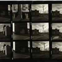 B+W negative contact sheet of images of Hoboken taken by John Conn. no date, [1976].