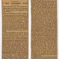 Article: HOBOCAN HACKINGH. River Walk, Elysian Fields; ferry. Extract from Winfield, published in Hoboken newspaper, Jan. 16, 1896.