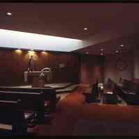 Color photo of the chapel in north wing at Saint Mary Hospital, Hoboken, February 1976.