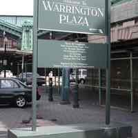          039 view east of Warrington Plaza sign at end of Hudson Place
   