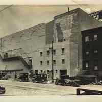 Sepia-tone photo of exterior brickwork for the Fabian Theatre, Newark & Washington Sts., Hoboken, April 30, 1928.