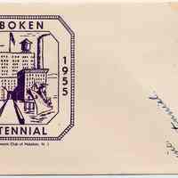 Digital image of postal cachet for City of Hoboken Centennial, Hoboken, 1955.