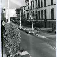 B+W photo of Hoboken City Hall from northwest corner of Bloomfield & First Sts., Hoboken, n.d., ca. 1986-1989.