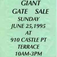          Gate Sale 029. 06-25-1995 910 Castle Point Terrace
   