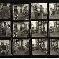 B+W negative contact sheet of images of Hoboken taken by John Conn. no date, [1976].