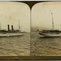 Stereoview: 8147 The Twin-Screw Cruising Steamer "Prinzessin Victoria Luise" (Hamburg-American Line) Putting Out to Sea. C.1904 by H.C. White Co.