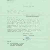 Type carbon signed September 29, 1961 to Bernard Vezzetti and Son, Inc. from Connell & Corridon requesting a receipted bill.
