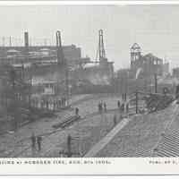 Postcard: [1905 Terminal fire.] 4084. Ruins at Hoboken Fire, Aug 8th 1905. Published by E.F. Walter. No date, circa 1905-1907; unposted.