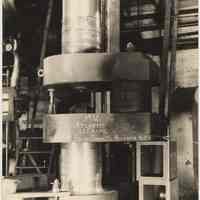 B+W photo of machined part for M.V. Atlantic, Bethlehem Steel Shipyard, Hoboken, Dec. 20 1940.