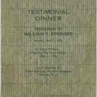 Menu and program for William T. Sperber