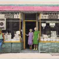 Postcard: Schnackies. Published by Susan Tiscornia, copyright 1984.