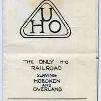 Map: Union, Hoboken & Overland Railroad. Map & Track Chart 1956. N.Y. Society of Model Engineers, Inc., Lackawanna Terminal, Hoboken, N.J. 1956.
