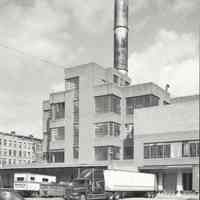 Digital image of B+W photo of former Maxwell House Coffee plant exterior, Can Factory, Hoboken, 2003.