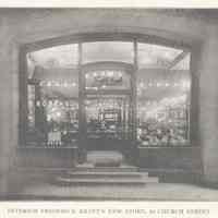 Two printed B+W photographs of Frederick Kraft, Optician, 700 Washington St., Hoboken, no date, ca. 1906-1908.