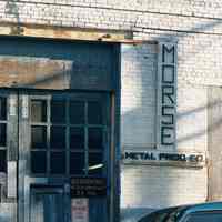 Color photo of wall sign for Morse Metal Products Co., 613 Adams Street, Hoboken, Jan. 3 & 4, 2002.