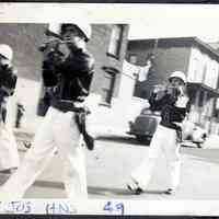 Digital image of b+w photo of three fife players of St. Joseph