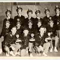 B+W group photo of Our Lady of Grace School Cadets, Hoboken, 1940.