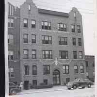 B&W photo of apartment building at 61-63 Corbin Avenue, Jersey City.