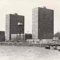 Digital image of B+W photo of the Hoboken waterfront, Hoboken, circa 1987.