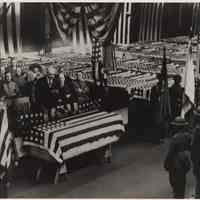 B+W copy photo of Harding memorializing the war dead, Port of Debarkation, Hoboken, May 24, 1921.