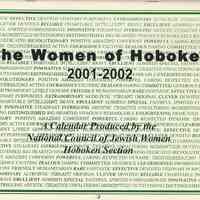 Wall calendar: The Women of Hoboken, 2001-2002.