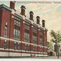 Postcard: Laboratory of Chemistry, Septem (sic - Stevens) Institute. Hoboken, N.J. Postmarked Feb. 18, 1909.