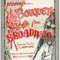 Program: The Church of Our Lady of Grace Presents Bouquets from Broadway. Hoboken High School Theatre. May 18, 19, 20, 21, 1967.