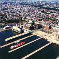 Color aerial photo of The Shipyard & former Maxwell House Coffee plant, Hoboken, n.d., ca. 1997-1998.