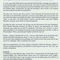 Letter with recollections by Hans Rolfe of events at the General Foods, Maxwell House Coffee plate, 2003.