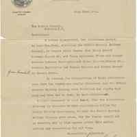 Digital image, typed signed document: Mayor Martin Cooke to City Council re veto of two ordinances, July 22, 1914.