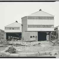 B+W photo of buildings, interiors and exteriors, of the Bethlehem Steel Shipyard, Hoboken Division, no date (ca 1990.)